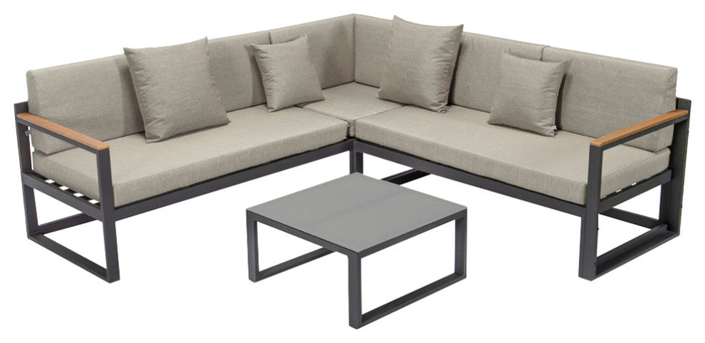 LeisureMod CSLW-80R Chelsea Sectional Adjustable Headrest&Coffee Table Cushions