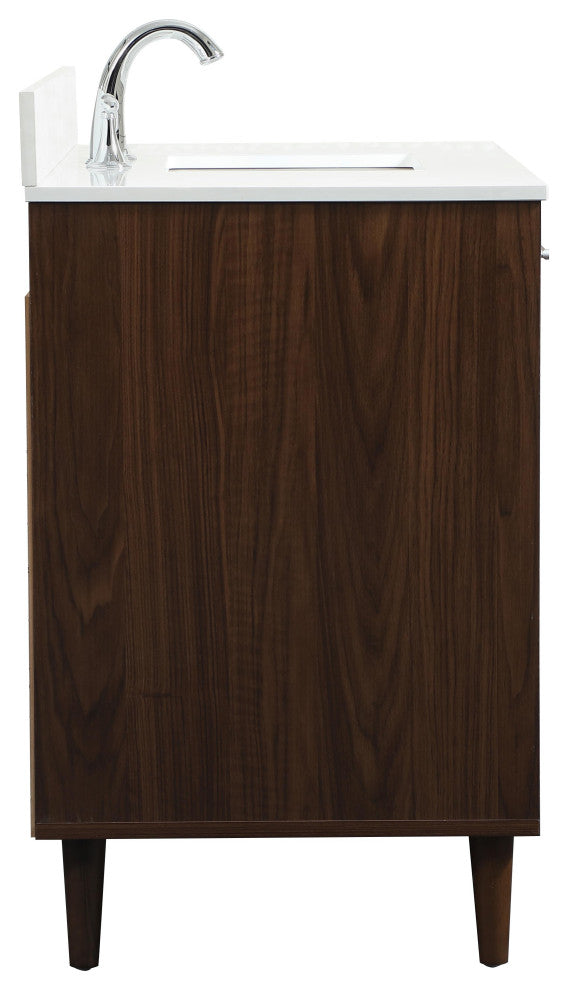 Home Living Modern Natural Oak-Light Bathroom Vanity, Walnut, 42"