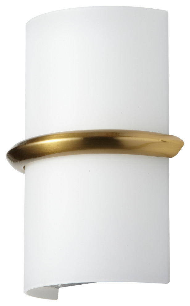 Wallace Contemporary 1 Light White Aged Brass Glass Wall