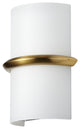 Wallace Contemporary 1 Light White Aged Brass Glass Wall