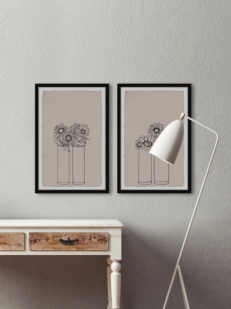 Clear Round Vases Diptych, Set of 2, 30x45 Panels