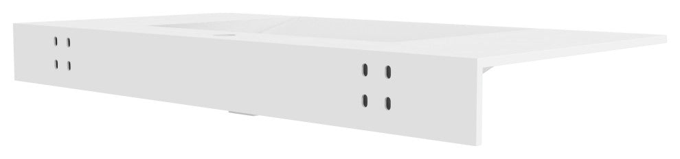 CastelloUSA Vanish Minimalist Wall Mount Bathroom Sink, White, 36''