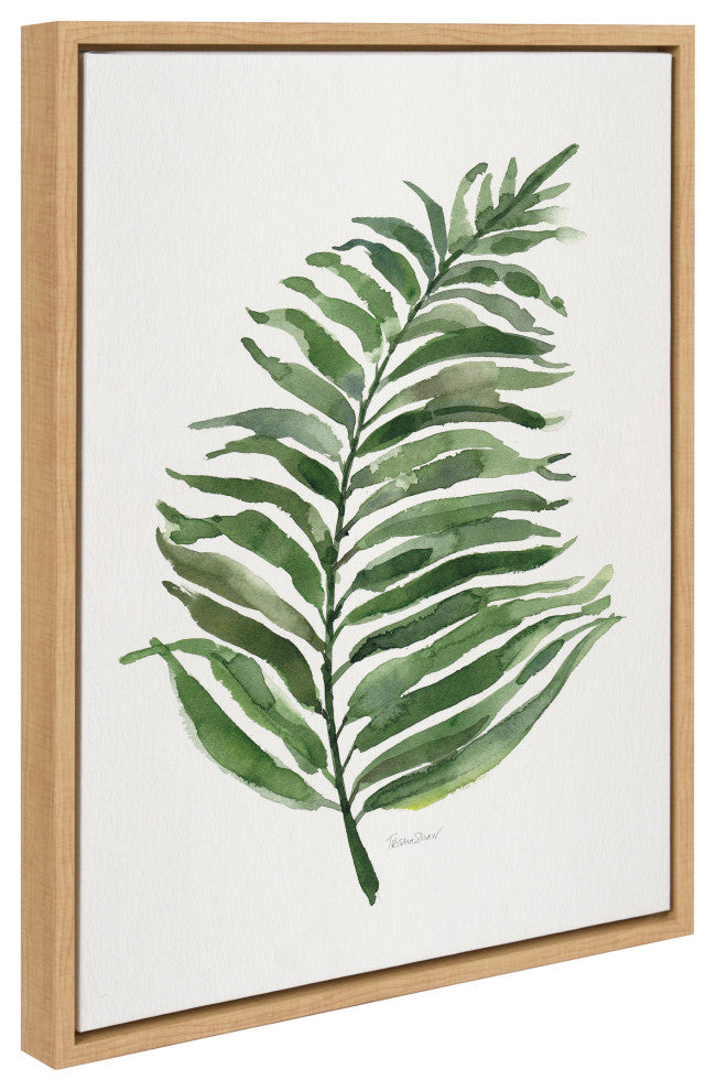 Sylvie Green Fern Framed Canvas by Patricia Shaw, Natural 18x24