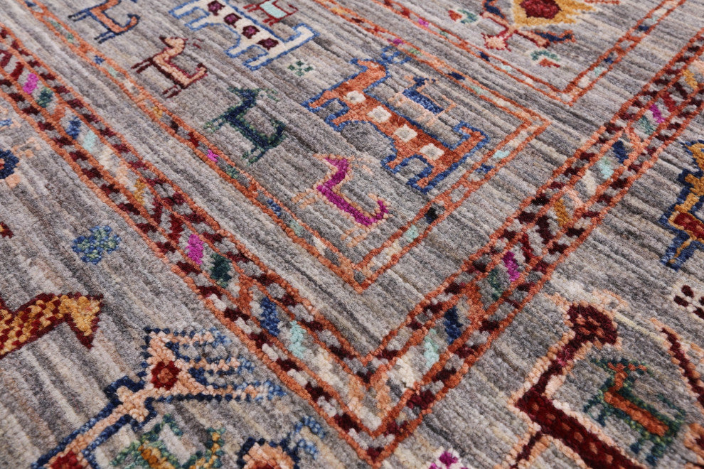 Tribal Persian Gabbeh Handmade Wool Rug 3' 5" X 5' 0" - Q13837