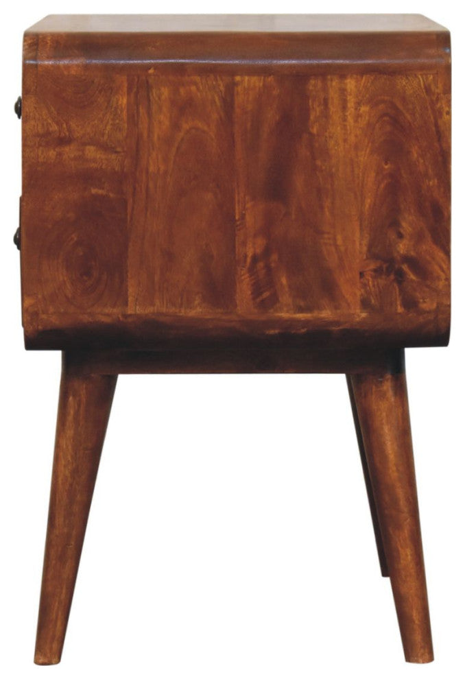 Large Curved Chestnut Bedside