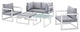 White Gray Fortuna 6-Piece Outdoor Patio Sectional Sofa Set