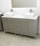 Windbay 60" Free Standing Double Vanity, Taupe Grey, White Stone Flat Countertop