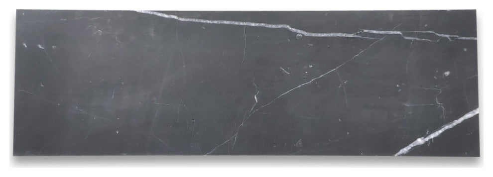 Nero Marquina Black Marble 6x18 Wall and Floor Tile Honed, 99 sq.ft.
