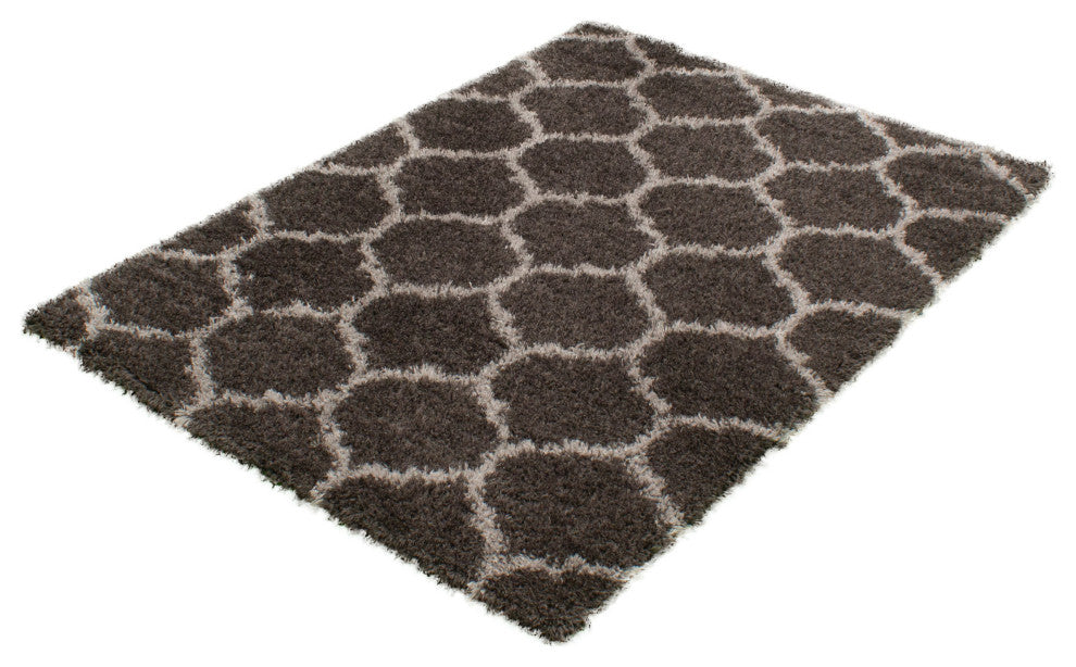 eCarpetGallery Shag Area Rug, Dark Grey, 5'3" x 7'3"