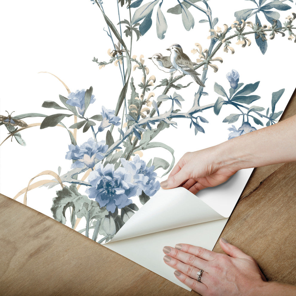 Wild Flowers Jade Peel and Stick Wallpaper