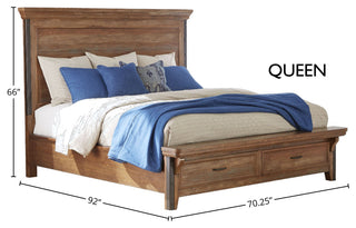 Taos Panel Bed, Canyon Brown,Queen, Storage