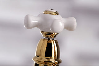 Kingston Brass Bridge Kitchen Faucet With Sprayer, Polished Brass