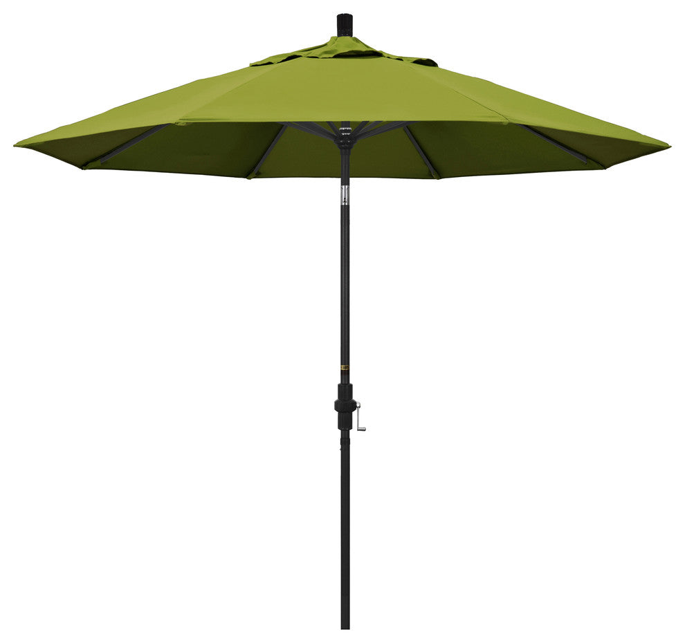 9'' Stone Black Collar Tilt Crank Aluminum Umbrella, Kiwi Olefin