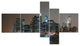 Evening New York Panorama, Cityscape Canvas Art Print, 60"x32", 5 panels