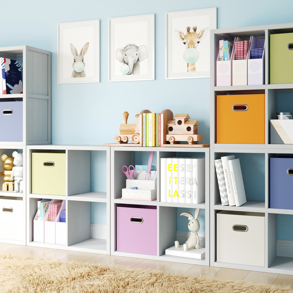 Solid Wood 4 Cube Storage Organizer, White