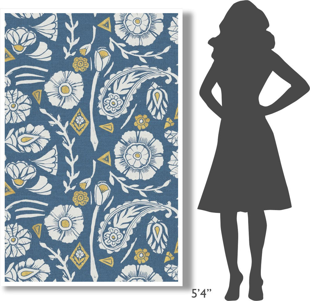 "Nordic Woodcut Pattern X" Digital Paper Print by Daphne Brissonnet, 42"x62"