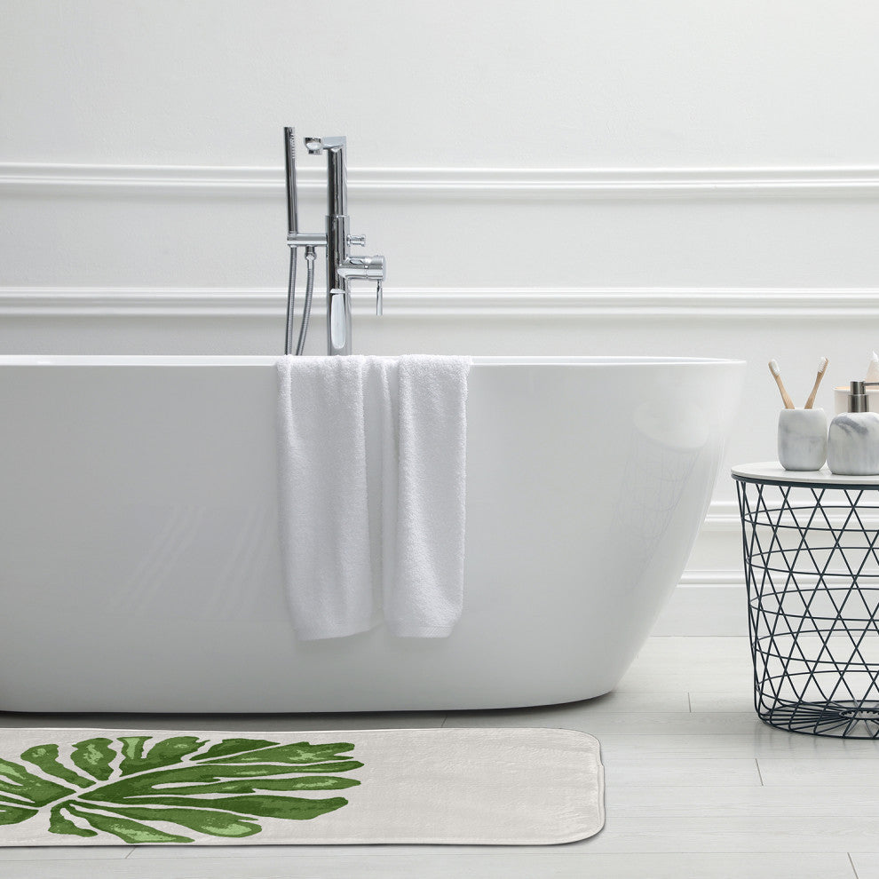 34" x 21" Big Leaf Bathmat, Green