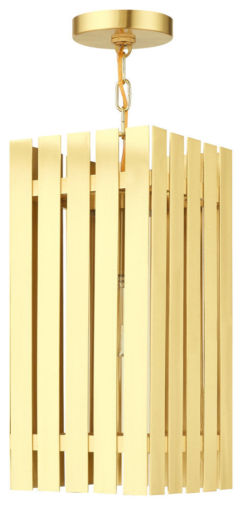 Livex Lighting Greenwich 1 Light Satin Brass Large Outdoor Pendant Lantern