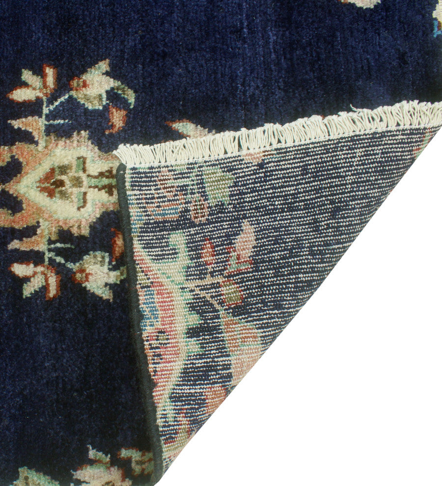 Fine Vintage Distressed Jaden Navy/Ivory Runner, 2'3 x 13'3