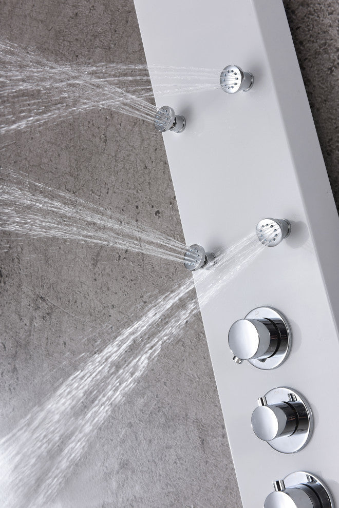 ANZZI Panther 60" 6-Jetted Full Body Shower Panel, White