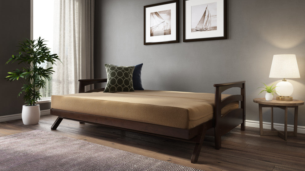 Galena Dark Cherry Futon Frame, Black Walnut, Full
