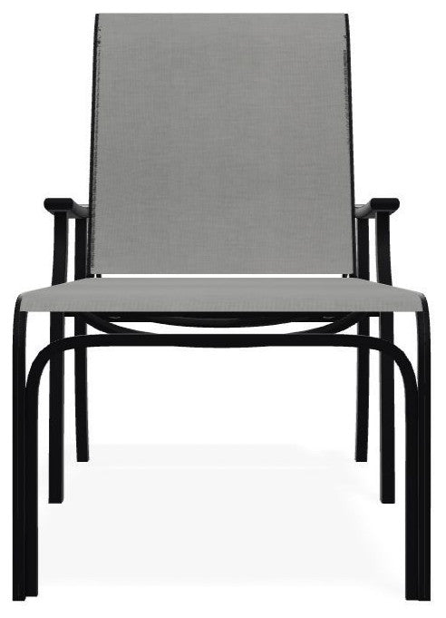 St. Catherine Sling 4-Position Outdoor Chaise Lounge, Alloy/Black