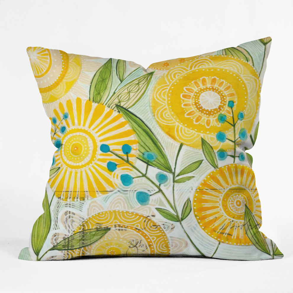 Cori Dantini Sun Burst Flowers Outdoor Throw Pillow