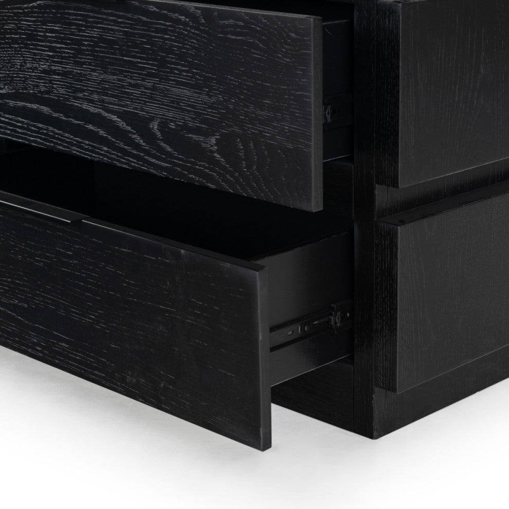 Safavieh Couture Titus 6 Drawer Stacked Dresser, Black