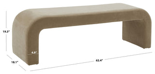 Safavieh Couture Caralynn Upholstered Bench, Light Brown
