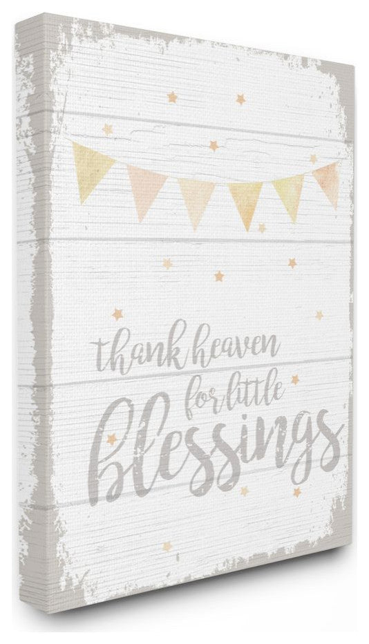 The Kids Room by Stupell Thank Heaven Blessing Yellow Kids Word Design, 16 x 20