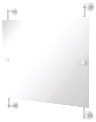 Waverly Place Landscape Frameless Rail Mounted Mirror, Matte White