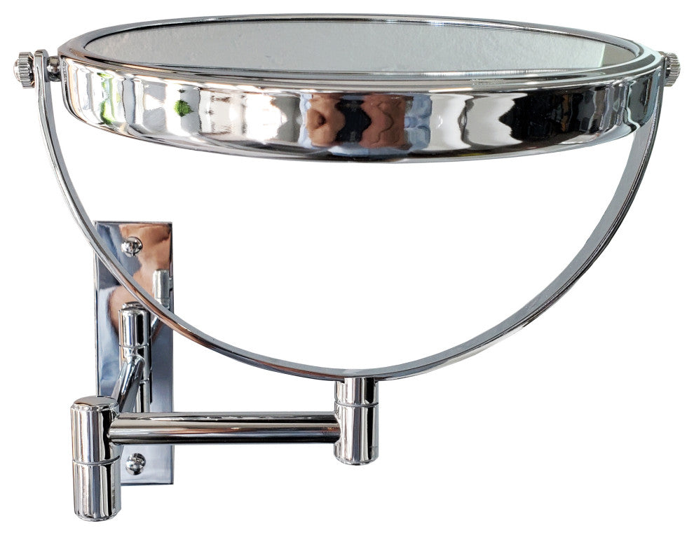Wall mount 8" Two sided swivel magnification mirror, Chrome