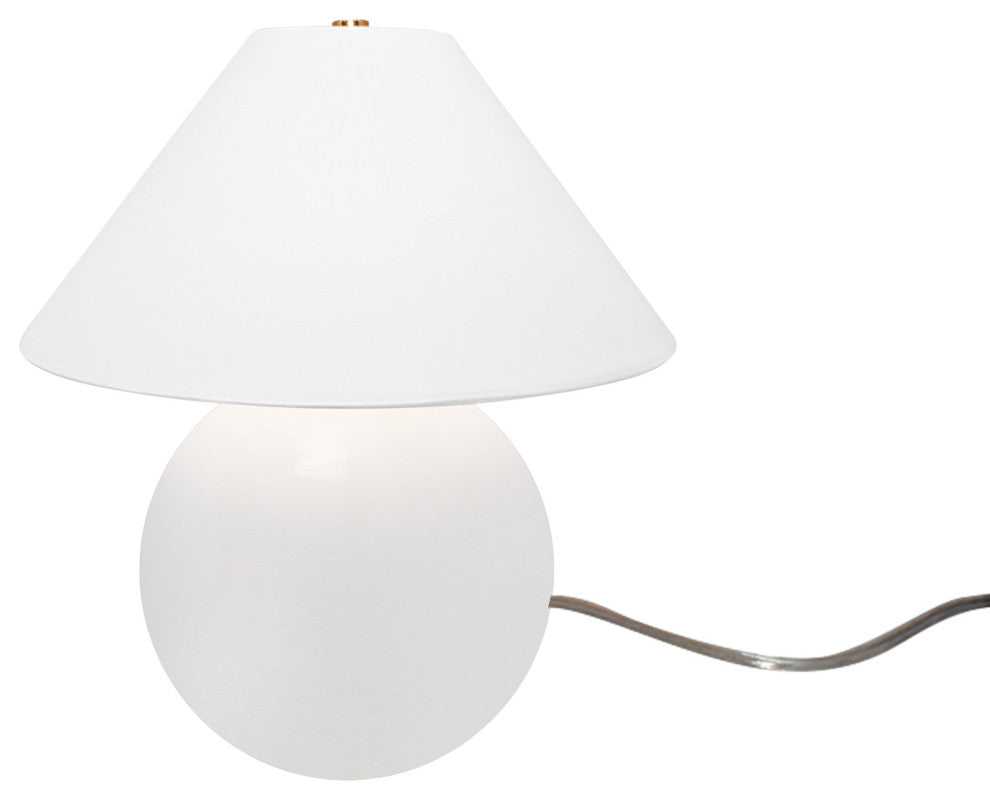 Avola Portable Lamp, Short, Gloss White