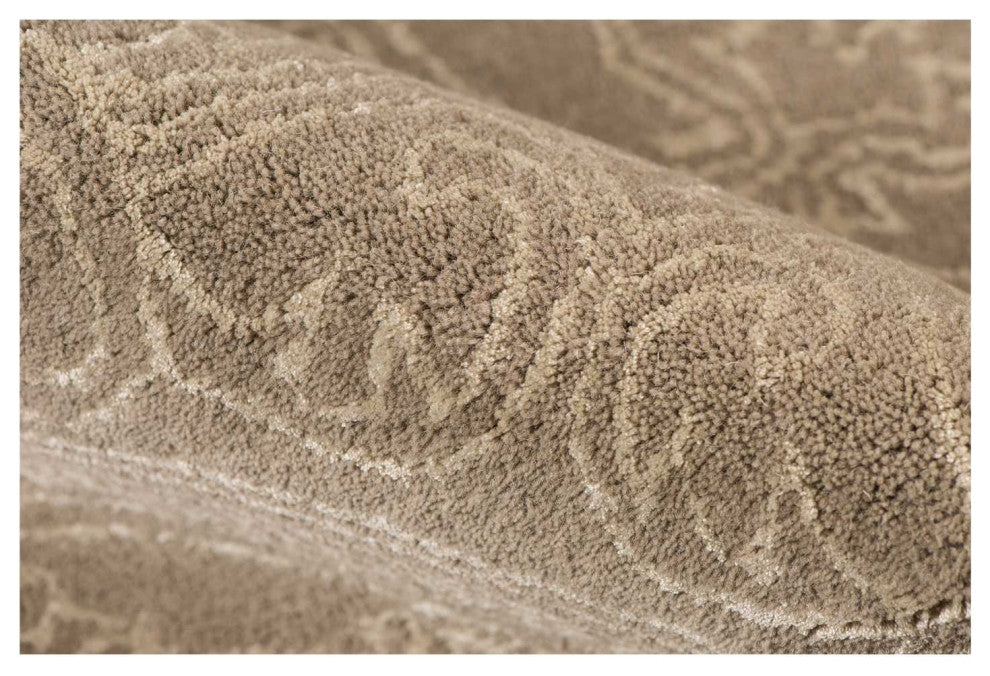 7.6" X9.6" X 0.5" Beige Wool Area Rug
