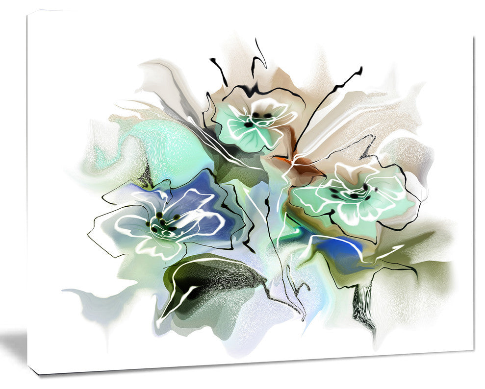 Textured Floral Watercolor, Extra Large Floral Wall Art, 40"x30"