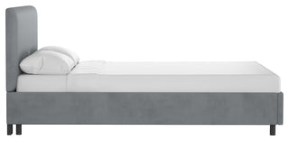 Browder Upholstered Platform Bed, Velvet Steel Gray, Full