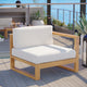 Sofa Corner Chair, Wood, Brown Natural White, Modern, Outdoor Patio Cafe Bistro