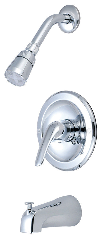 Elite Single Handle Tub Shower Set, Polished Chrome