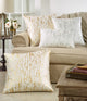 Distressed Metallic Foil Design Pillow Poly Filled, 20"x20", Gold