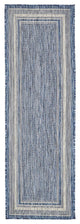 Unique Loom Blue Soft Border Outdoor 2' 0 x 6' 0 Runner Rug