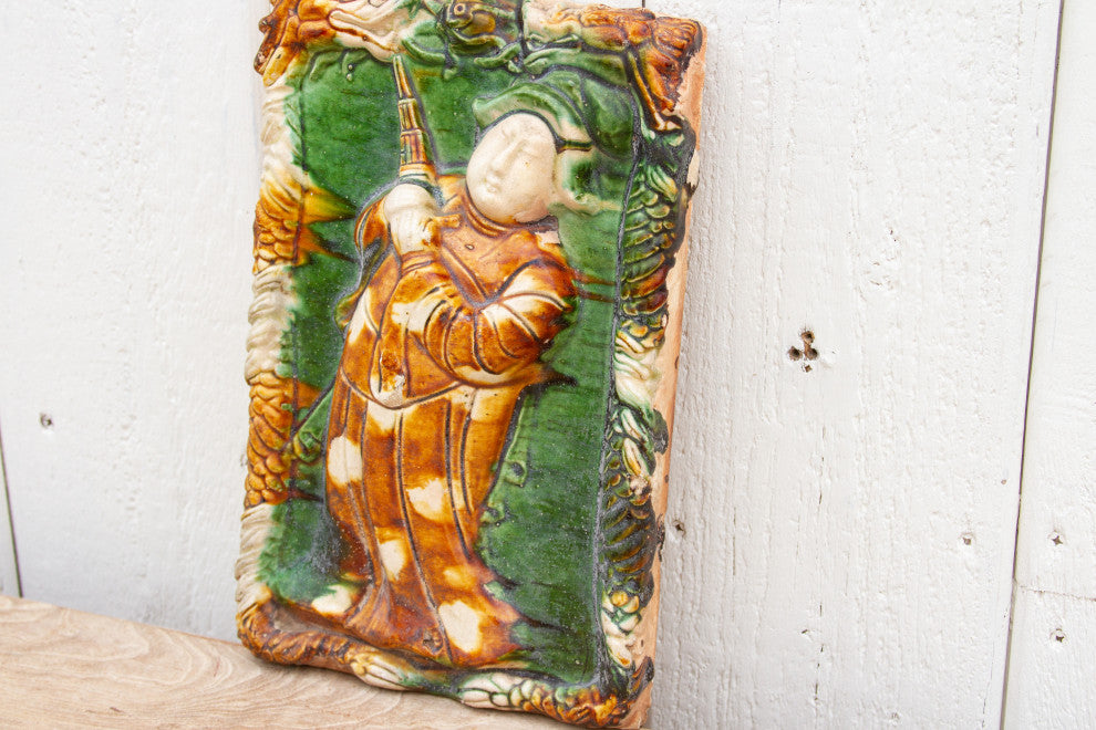 Chinese Sancai Glazed Terracota Tile