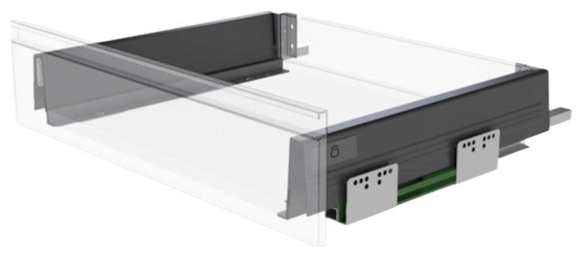 Soft Close Side Mount Drawer Slide Gray Matte, 18", 1 Pair