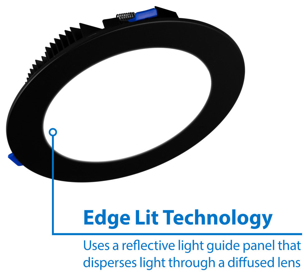 DLE8 Series 8" Round Downlight, Black, 2700k