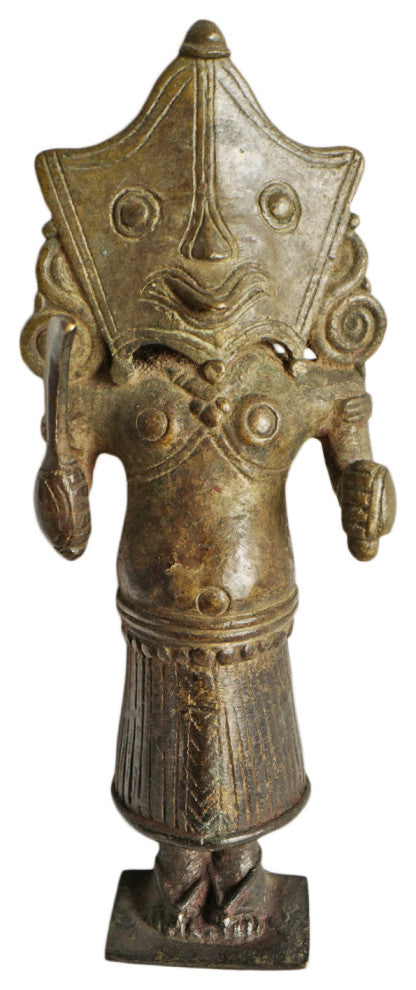 Consigned Antique Bronze Masked Knife Figure