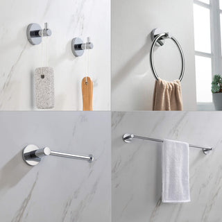 Circular 5-Piece Bathroom Hardware Set, Chrome
