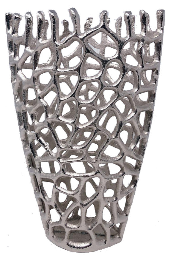 16" Silver Aluminum Twigs Novelty Table Vase