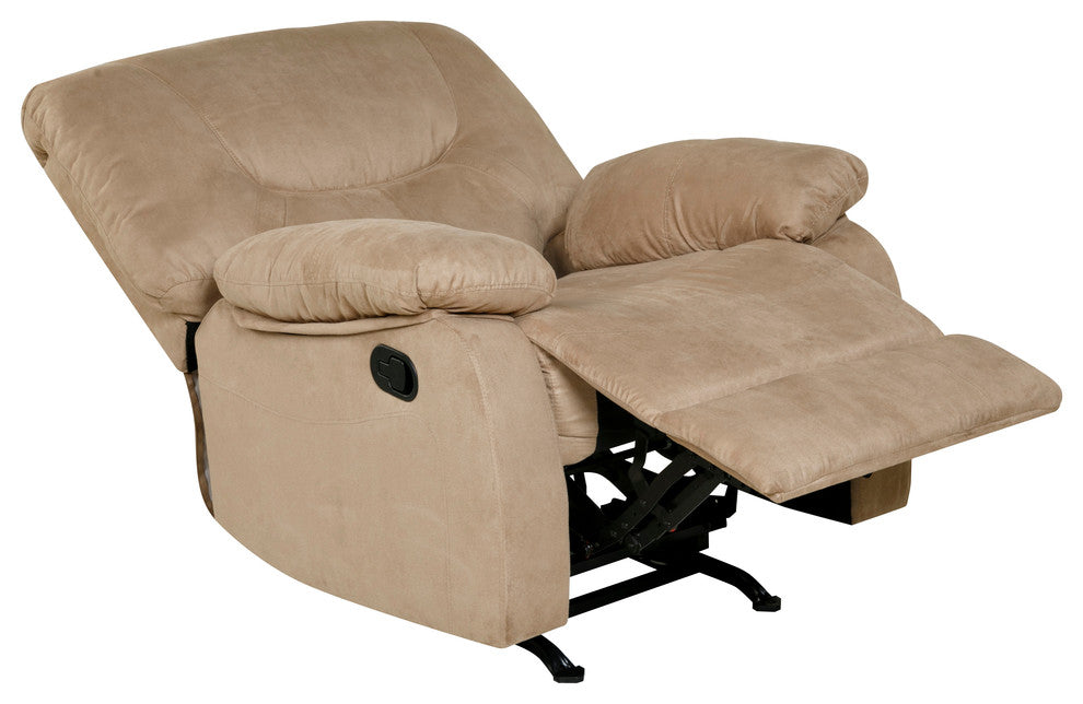 Relaxzen Microfiber Rocker Recliner, Beige