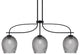 Cavella 3 Light Island Light, Matte Black Finish, 7.5" Smoke Textured Glass
