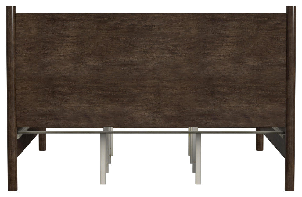 Lennon Rounded Leg Bed, Medium Brown, King