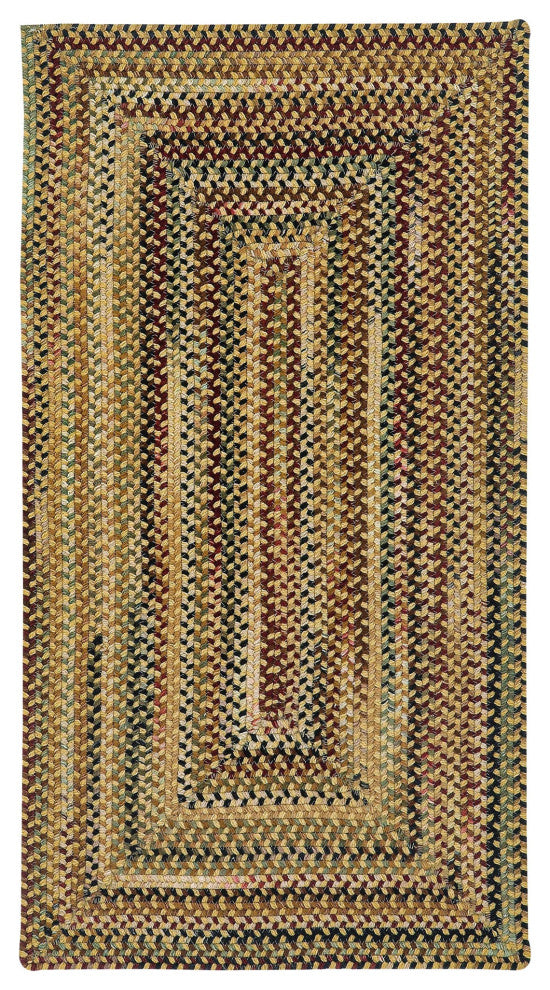 Capel Bangor Amber 0070_100 Braided Rugs - 36" X 36" Concentric Rectangle